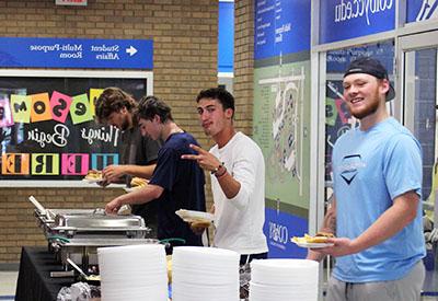 Students in line at a Buffet
